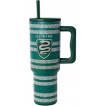 Harry Potter 40 oz Becher mit Griff und Stroh Deckel | isoliert wiederverwendbare Edelstahl-Wasserflasche Reisebecher | Geschenk für Frauen Männer Ihn Ihr | Trek Collection | 40oz | Hufflepuff Schal