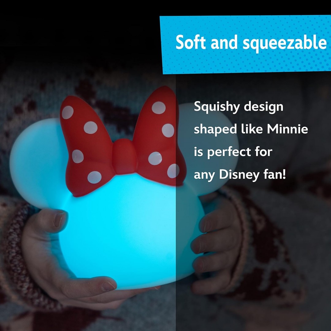 Disney Mickey Mouse Squishy Licht, Farbwechsel, Nachtlicht für Kinder, USB-Lampe, batteriebetrieben, dimmbar, ideal für Schlafzimmer, Spielzimmer, Wohnzimmer und mehr