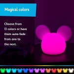 Disney Mickey Mouse squishy light, color changing, night light for children, USB lamp, battery operated, dimmable, ideal for bedroom, playroom, living room and more