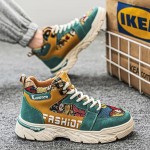 Modische Herren-Sneaker, hoher Schaft im chinesischen Stil, stilvoll, bequem, Skateboarding, Straßenlauf, Walking-Schuhe