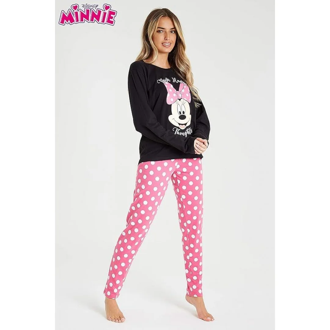 Disney Schlafanzug Damen Lang, Stitch Pyjama Damen Set