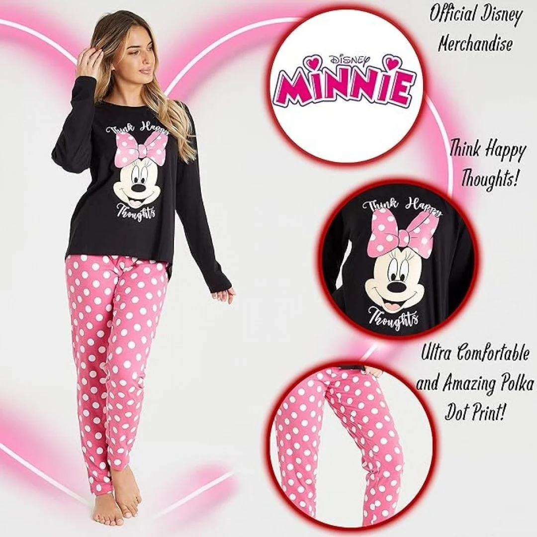 Disney Schlafanzug Damen Lang, Stitch Pyjama Damen Set