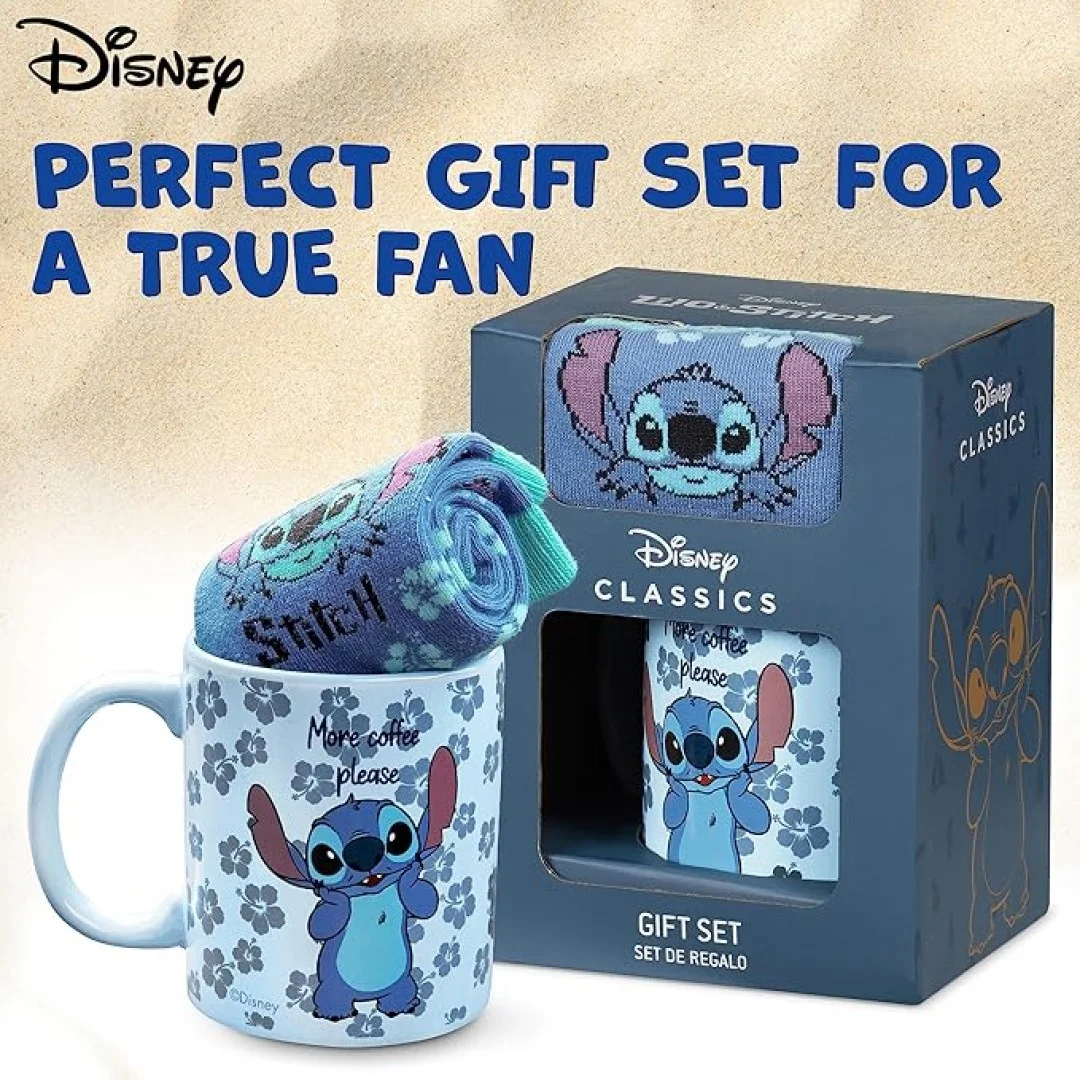 Disney Tasse und Socken Damen Set Stitch Geschenk Set (Rot Minnie)