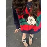 Disney Cartoon Mickey Herbst Und Winter Neue Pullover Für Damen Amerikanischen Stil, Mode Verdickt Warme  Pullover