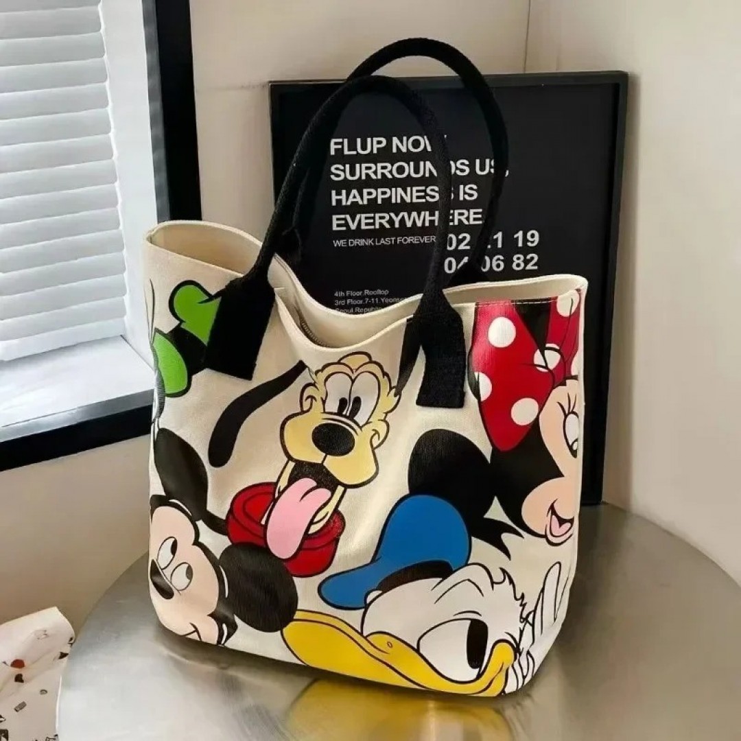 Disney cute Stitch & Donald Duck canvas bag