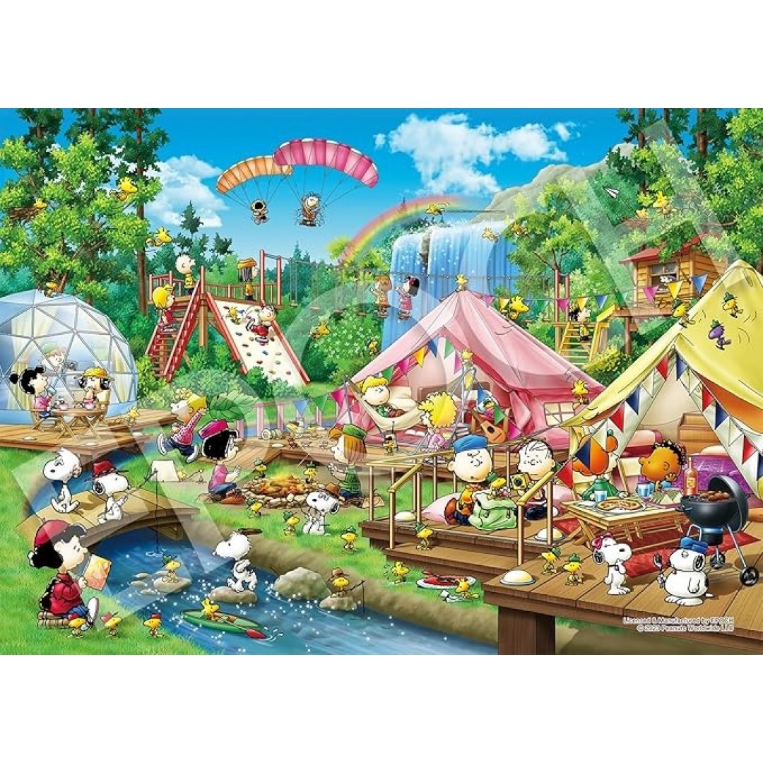 Epoch 06-706s 500-teiliges Puzzle, Peanuts Snoopy Glamping, 38 x 53 cm, inklusive Kleber, Spatel und Punktekarte Epoch 06-706s 500-teiliges Puzzle, Peanuts Snoopy Glamping, 38 x 53 cm, inklusive Kleber, Spatel und Punktekarte