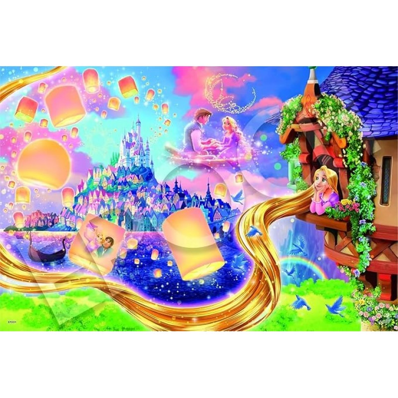 EPOCH 97-804s Disney Rapunzel -Waiting For the Lights Puzzle Decoration Collage (50 x 75 cm) 97-804s Jigsaw Puzzle with Glue Spatula