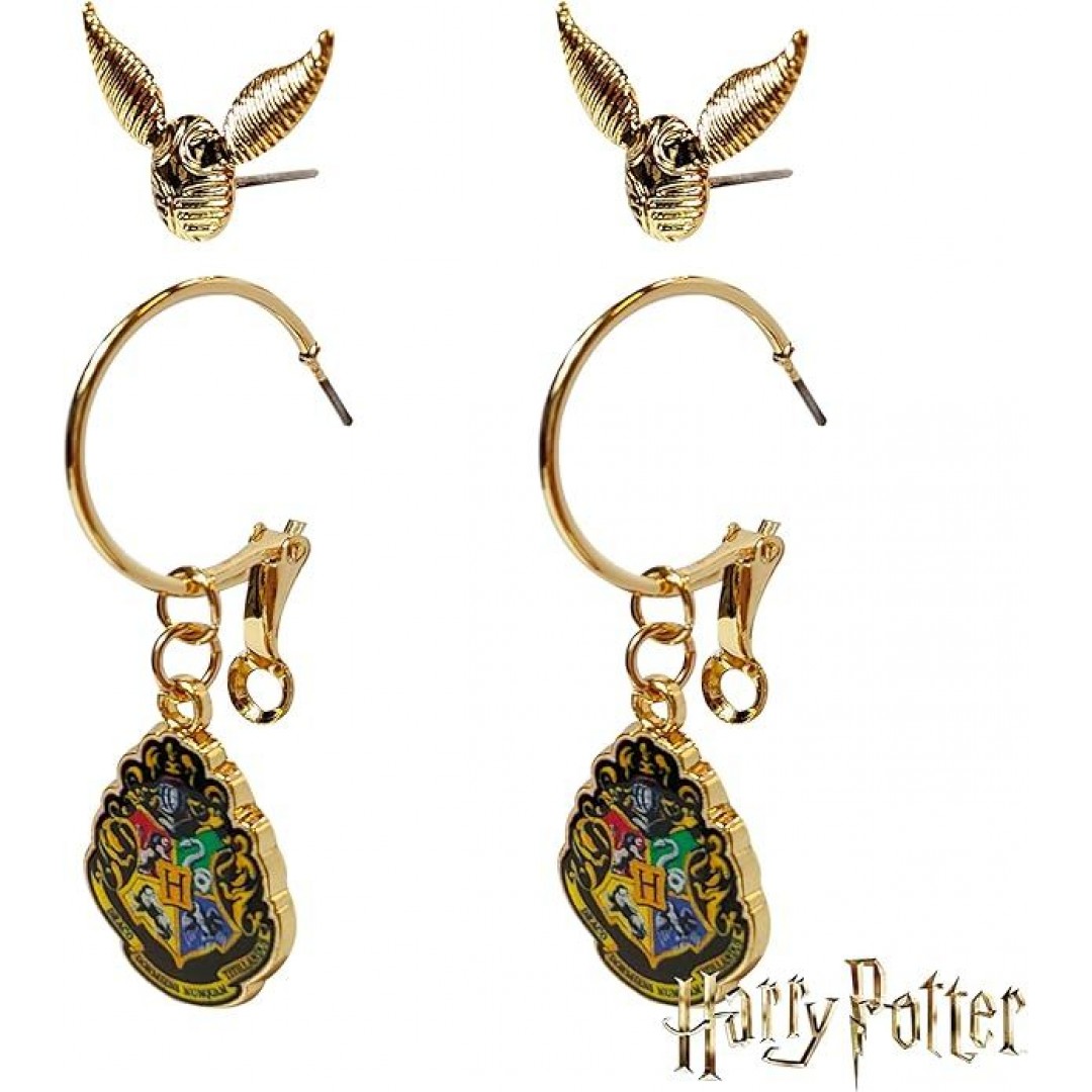 Harry Potter Ohrringe 2 Hypoallergene Ohrringe für Mädchen 1 Stift Ohrringe 1 Fishhook Drop -Ohrringe Sets mit Charms One Size Pass