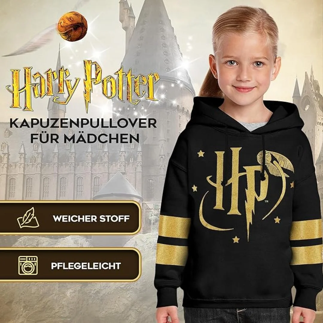 Harry Potter Mädchen Hoodie, Weicher und Bequemer Hogwarts Kapuzenpullover - Geschenke für Mädchen