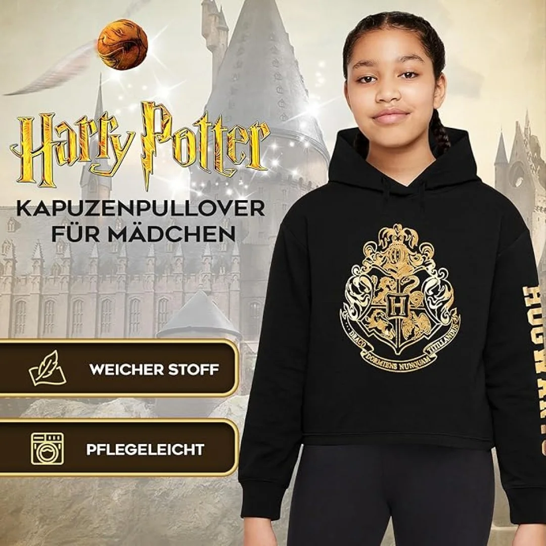 Harry Potter Mädchen Hoodie, Weicher und Bequemer Hogwarts Kapuzenpullover - Geschenke für Mädchen