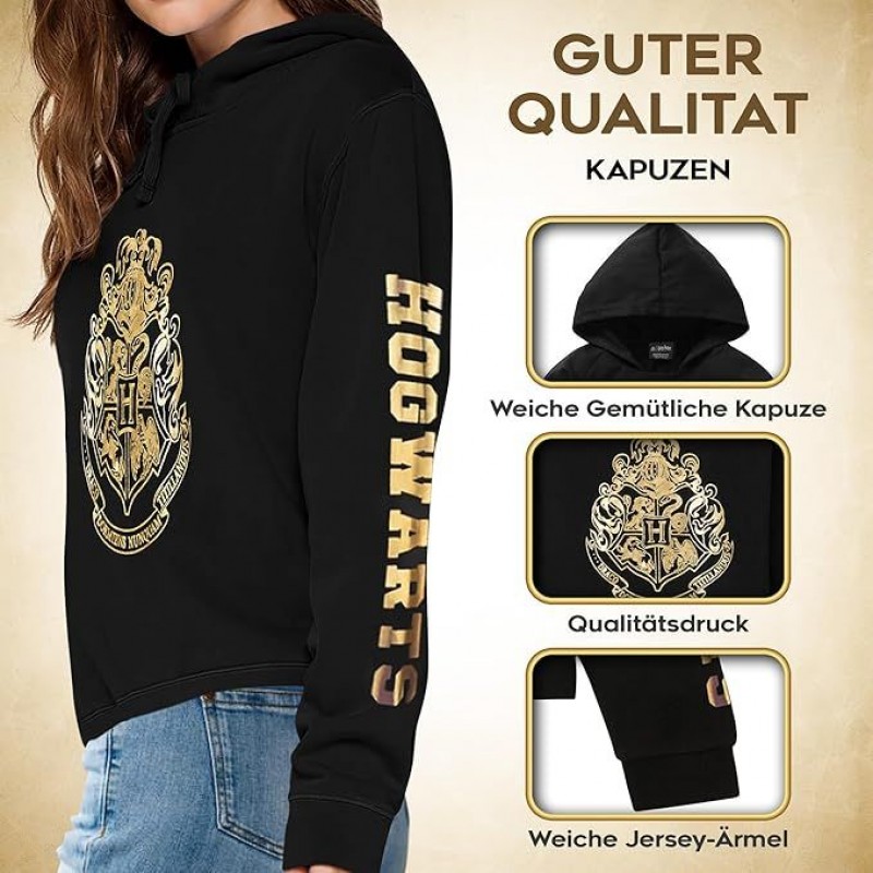 Harry Potter Mädchen Hoodie, Weicher und Bequemer Hogwarts Kapuzenpullover - Geschenke für Mädchen