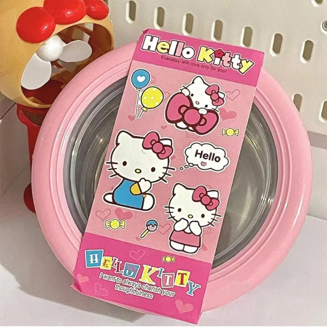 Hello Kitty stainless steel ramen bowl with lid cute large instant noodles fruit salad rice soup bowl kitchenware