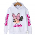 2024 Fall/Winter Kids Minnie Hoodie – Warm Top for Boys and Girls, Ages 3-14, Outdoor Sports Shirt