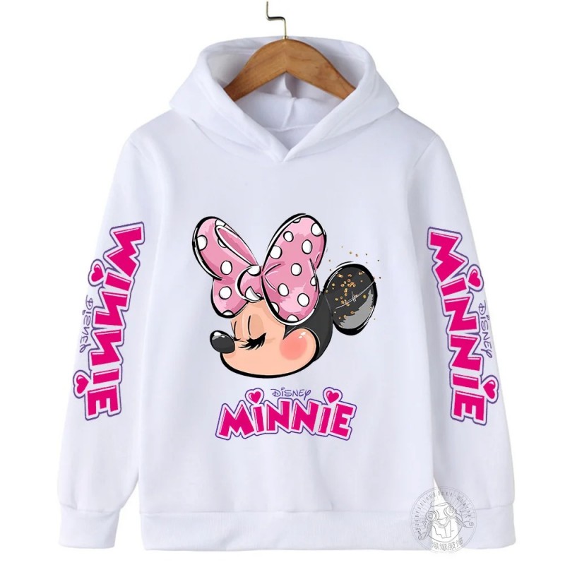 2024 Herbst/Winter Kinder Hoodie Minnie – Warmes Oberteil für Jungen und Mädchen, 3-14 Jahre, Outdoor Sport Shirt