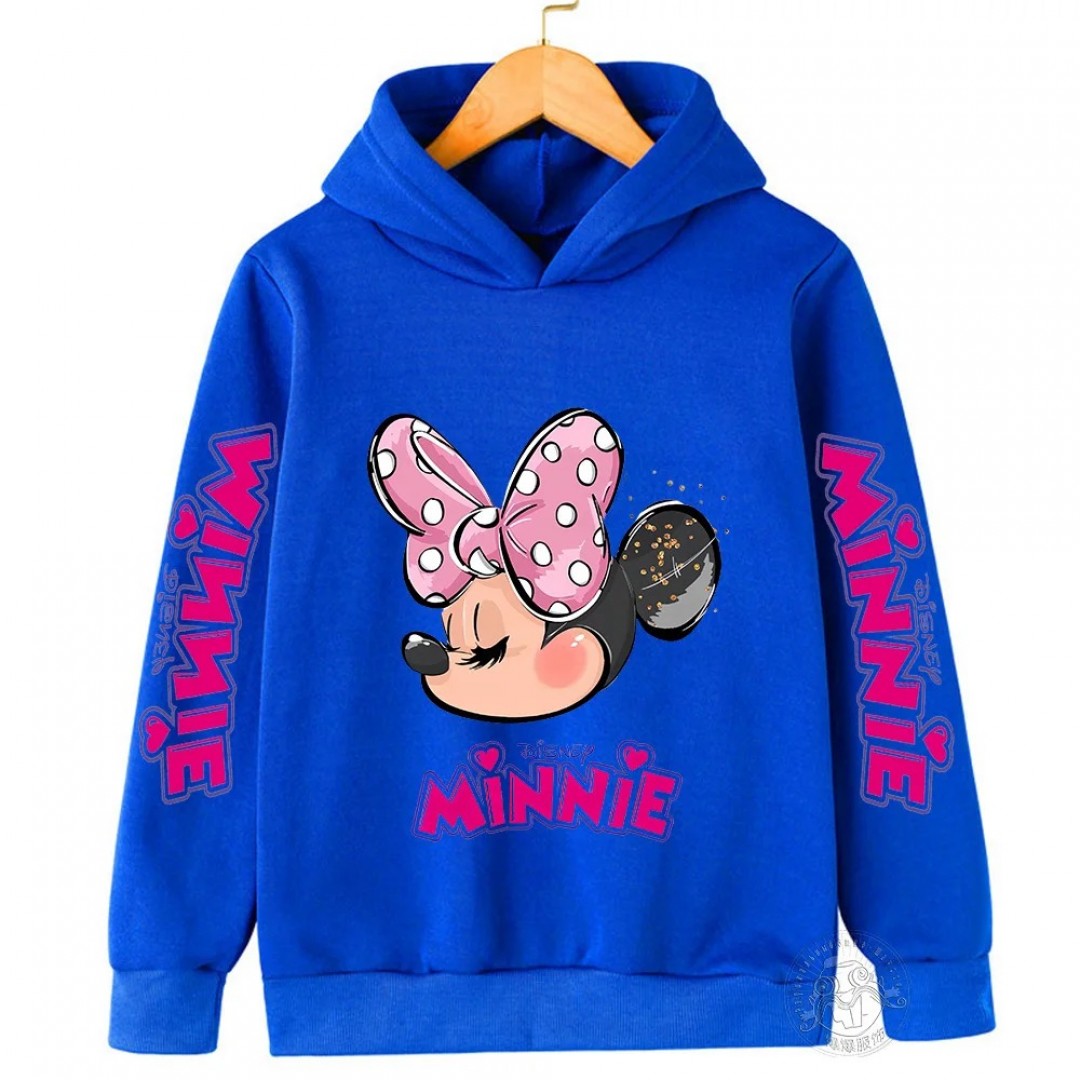 2024 Fall/Winter Kids Minnie Hoodie – Warm Top for Boys and Girls, Ages 3-14, Outdoor Sports Shirt