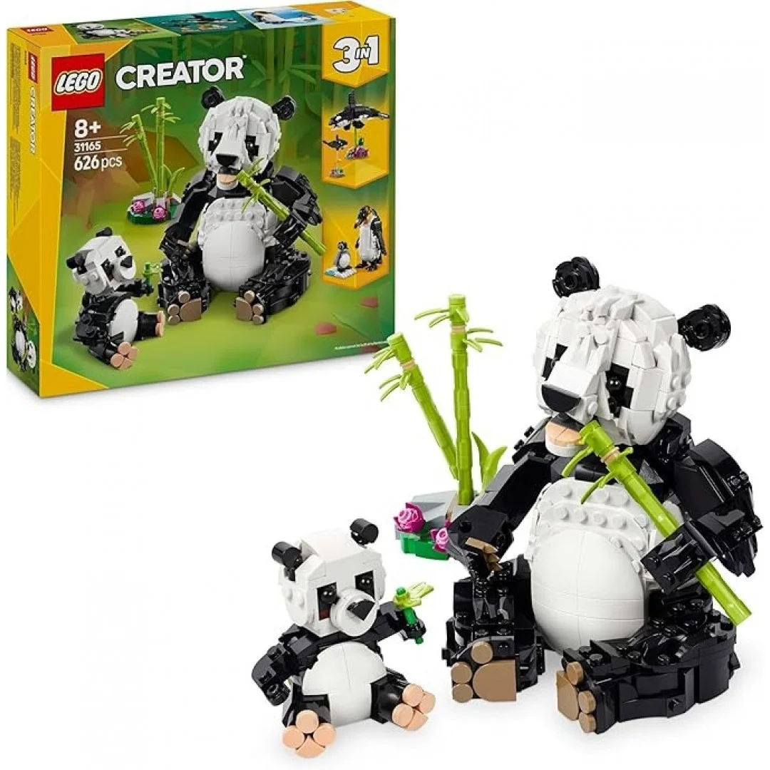 LEGO Creator 3in1 Wilde Tiere: Pandafamilie - Ostergeschenke für Mädchen und Jungen ab 8 Jahren - Modell umbaubar in Spielzeug Schwertwal oder Pinguin Figur - Bauset für Kinder - 31165 LEGO Creator 3in1 Wilde Tiere: Pandafamilie - Ostergeschenke für Mädchen und Jungen ab 8 Jahren - Modell umbaubar in Spielzeug Schwertwal oder Pinguin Figur - Bauset für Kinder - 31165