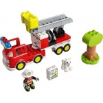 LEGO 10969 DUPLO Town Feuerwehrauto Spielzeug, Lernspielzeug für Kleinkinder ab 2 Jahren, Set mit Blaulicht und Martinshorn, Feuerwehrmann und Katze, für Mädchen und Jungen LEGO 10969 DUPLO Town Feuerwehrauto Spielzeug, Lernspielzeug für Kleinkinder ab 2 Jahren, Set mit Blaulicht und Martinshorn, Feuerwehrmann und Katze, für Mädchen und Jungen