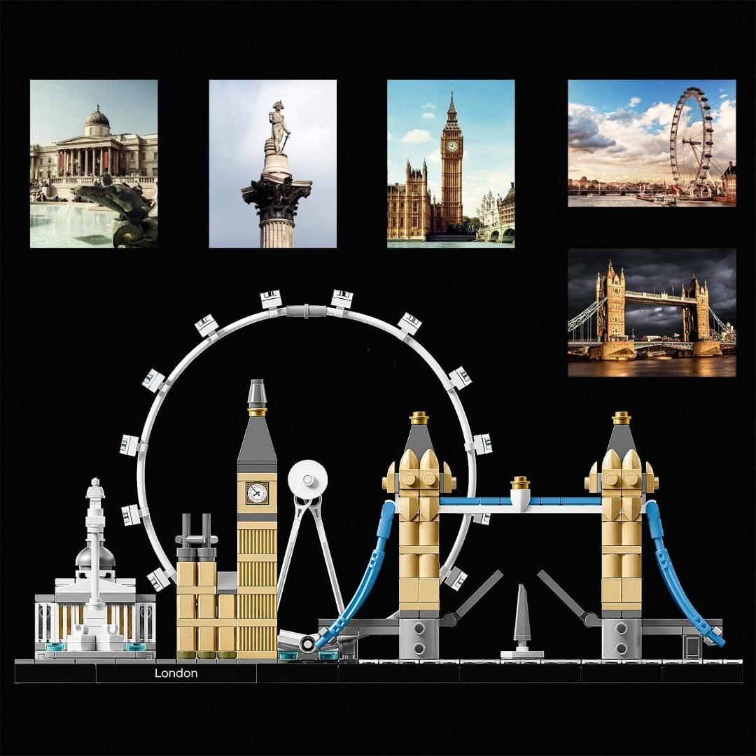 LEGO 21034 Architecture London Skyline-Modellbausatz, Bauset mit London Eye, Big Ben, Tower Bridge, Haus- und Büro-Deko, Geschenkidee für Sammler LEGO 21034 Architecture London Skyline-Modellbausatz, Bauset mit London Eye, Big Ben, Tower Bridge, Haus- und Büro-Deko, Geschenkidee für Sammler
