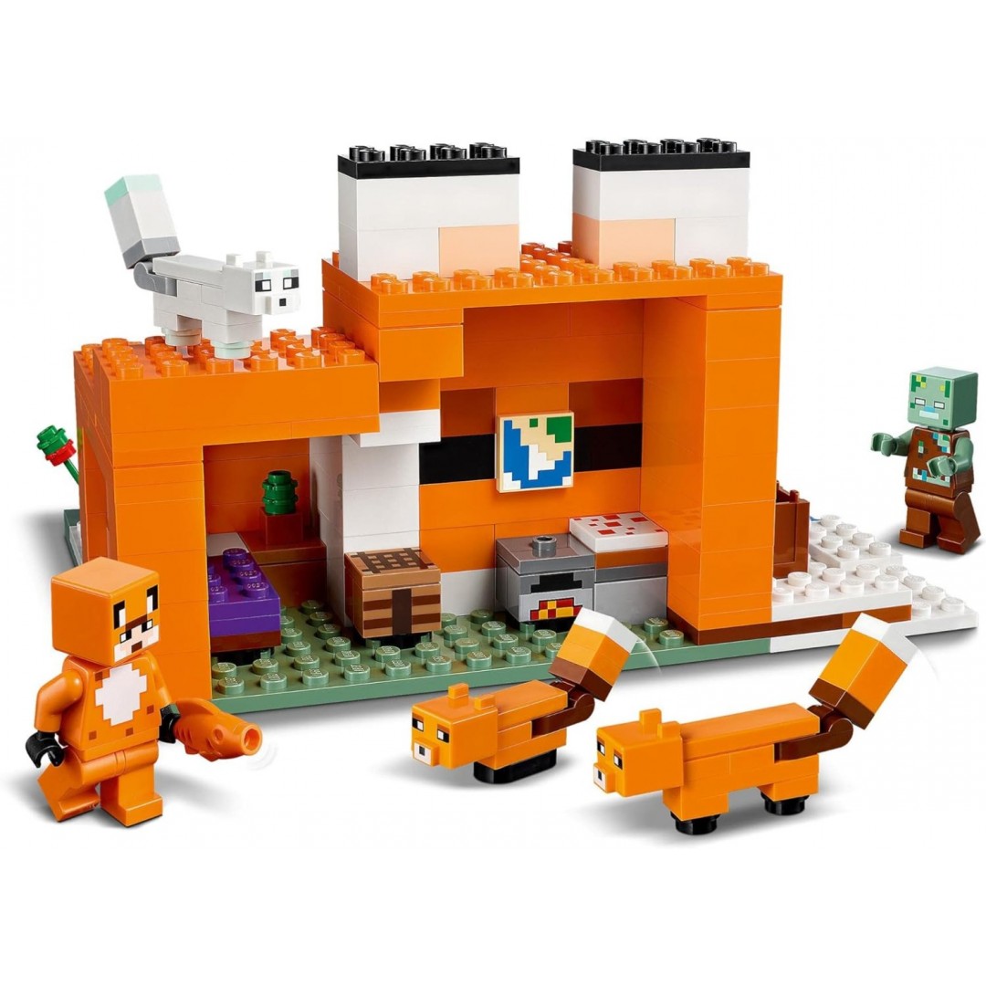 LEGO 21178 Minecraft Die Fuchs-Lodge, Spielzeug für Jungen und Mädchen ab 8 Jahren mit Figuren von ertrunkenem Zombie und Tieren, Kinderspielzeug LEGO 21178 Minecraft Die Fuchs-Lodge, Spielzeug für Jungen und Mädchen ab 8 Jahren mit Figuren von ertrunkenem Zombie und Tieren, Kinderspielzeug