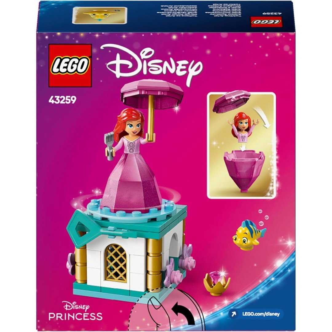 LEGO ǀ Disney Princess Arielle Spieluhr, Fantasy Spielset mit Fabius Figur für Fans der kleinen Meerjungfrau, Baubare Schatulle mit Prinzessin Mini Puppe, Geschenk für Mädchen ab 5 Jahren 43259