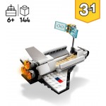 LEGO 31134 Creator 3in1 Spaceshuttle Spielzeug zum Astronauten zum Raumschiff, Konstruktionsspielzeug für Kinder, Jungen, Mädchen ab 6 Jahren, kreative Geschenkidee