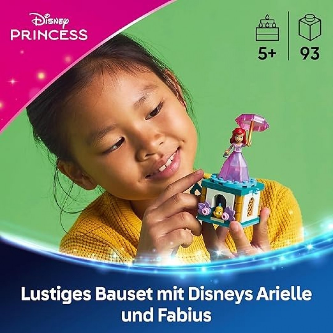 LEGO ǀ Disney Princess Arielle Spieluhr, Fantasy Spielset mit Fabius Figur für Fans der kleinen Meerjungfrau, Baubare Schatulle mit Prinzessin Mini Puppe, Geschenk für Mädchen ab 5 Jahren 43259