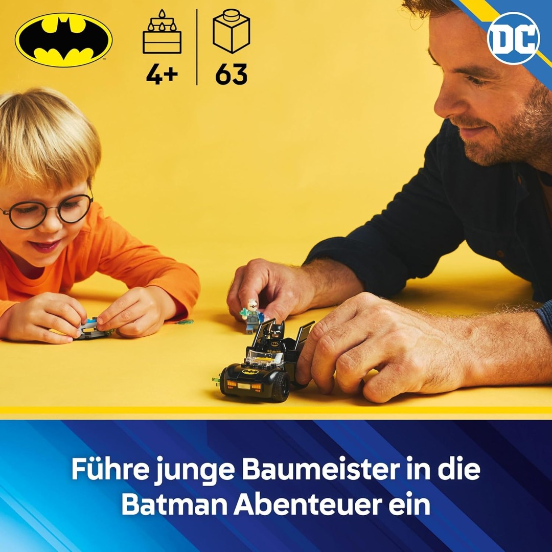 LEGO DC Batman: Batman & Batmobil vs. Mr. Freeze - Superhelden Auto Spielzeug mit 2 Minifiguren - Eisshooter mit Elementen zum Abfeuern - Geschenk für Jungen und Mädchen ab 4 Jahren 76301