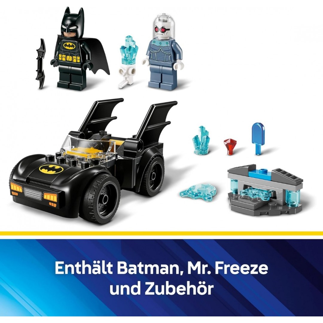 LEGO DC Batman: Batman & Batmobile vs. Mr. Freeze - Superhero Car Toy with 2 Mini Figures - Ice Shooter with Elements for Firing - Gift for Boys and Girls from 4 Years 76301