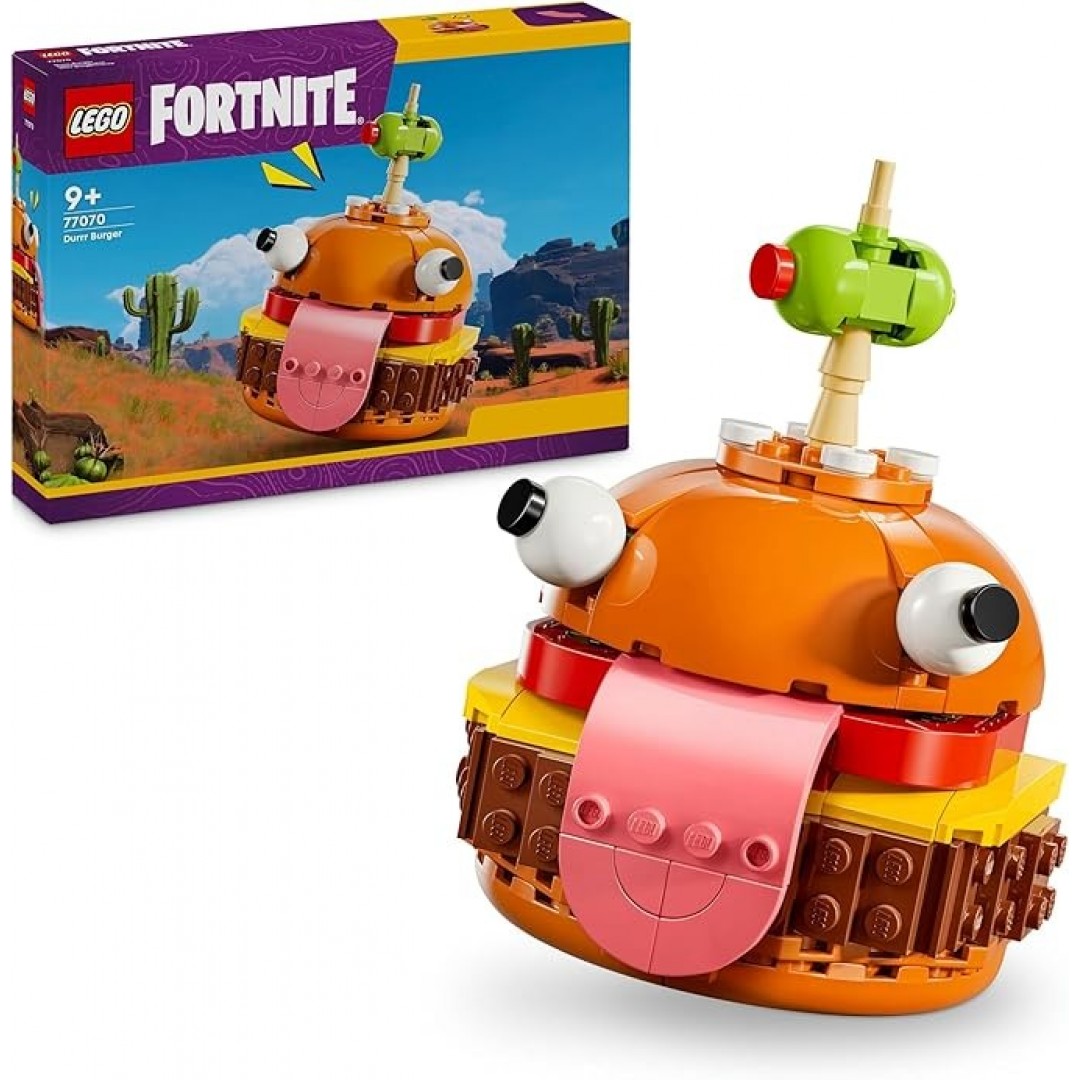 LEGO Fortnite Durrr Burger, Bauset zum Videospiel für Gamer ab 9 Jahren, Modell zum Ausstellen, Spielzeugfigur zum Sammeln, Geschenk für Kinder, Jugendliche und Erwachsene, Sammlerstück 77070