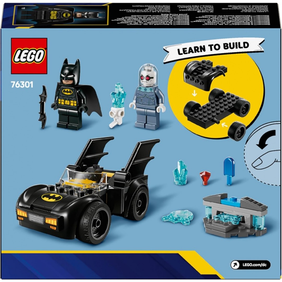 LEGO DC Batman: Batman & Batmobile vs. Mr. Freeze - Superhero Car Toy with 2 Mini Figures - Ice Shooter with Elements for Firing - Gift for Boys and Girls from 4 Years 76301