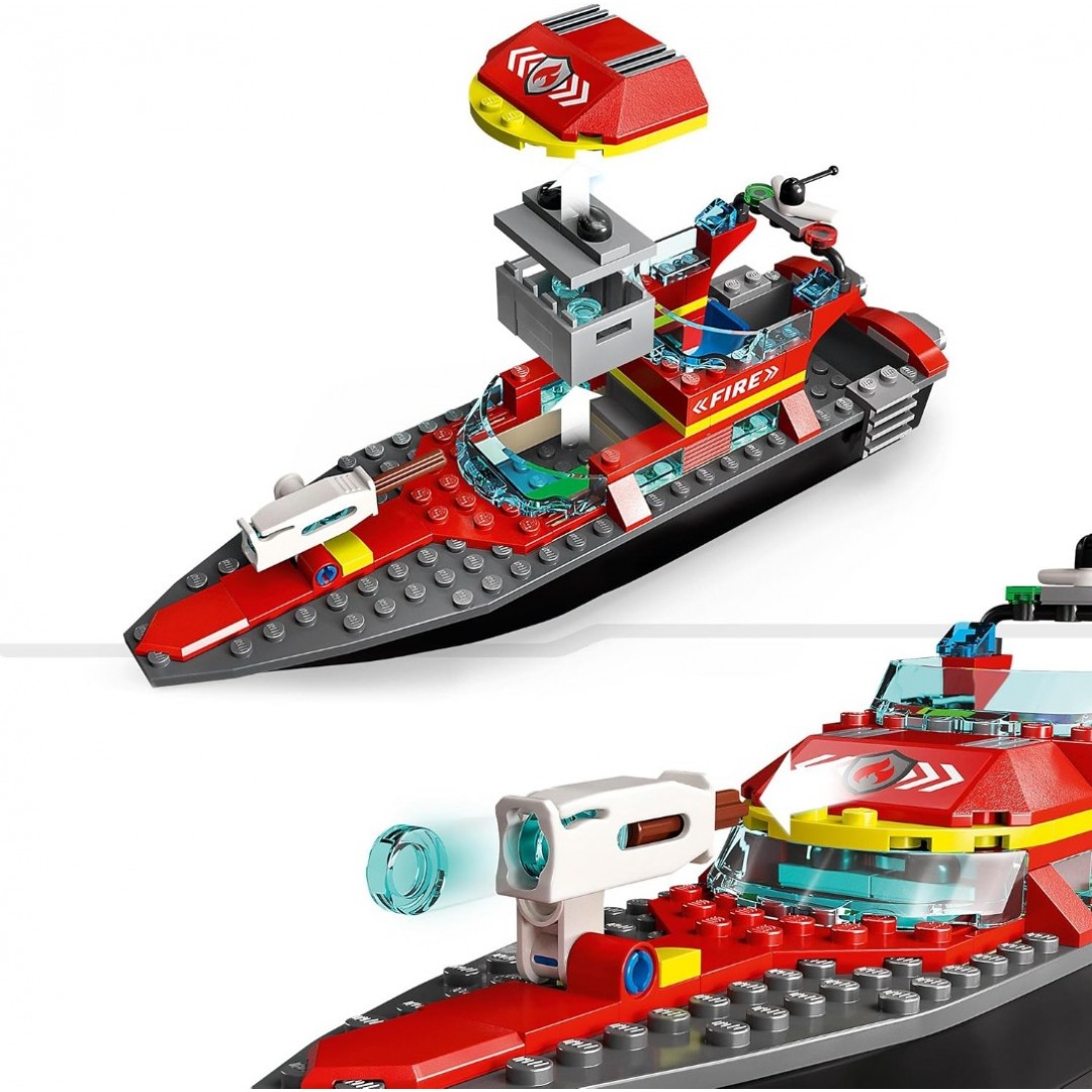 LEGO 60373 City Feuerwehrboot, Spielzeug, das im Wasser schwimmt, mit Rennboot, 3 Minifiguren und Jetpack, Feuerwehr-Boot-Spielzeug Geschenkidee für Jungen und Mädchen ab 5 Jahren LEGO 60373 City Feuerwehrboot, Spielzeug, das im Wasser schwimmt, mit Rennboot, 3 Minifiguren und Jetpack, Feuerwehr-Boot-Spielzeug Geschenkidee für Jungen und Mädchen ab 5 Jahren