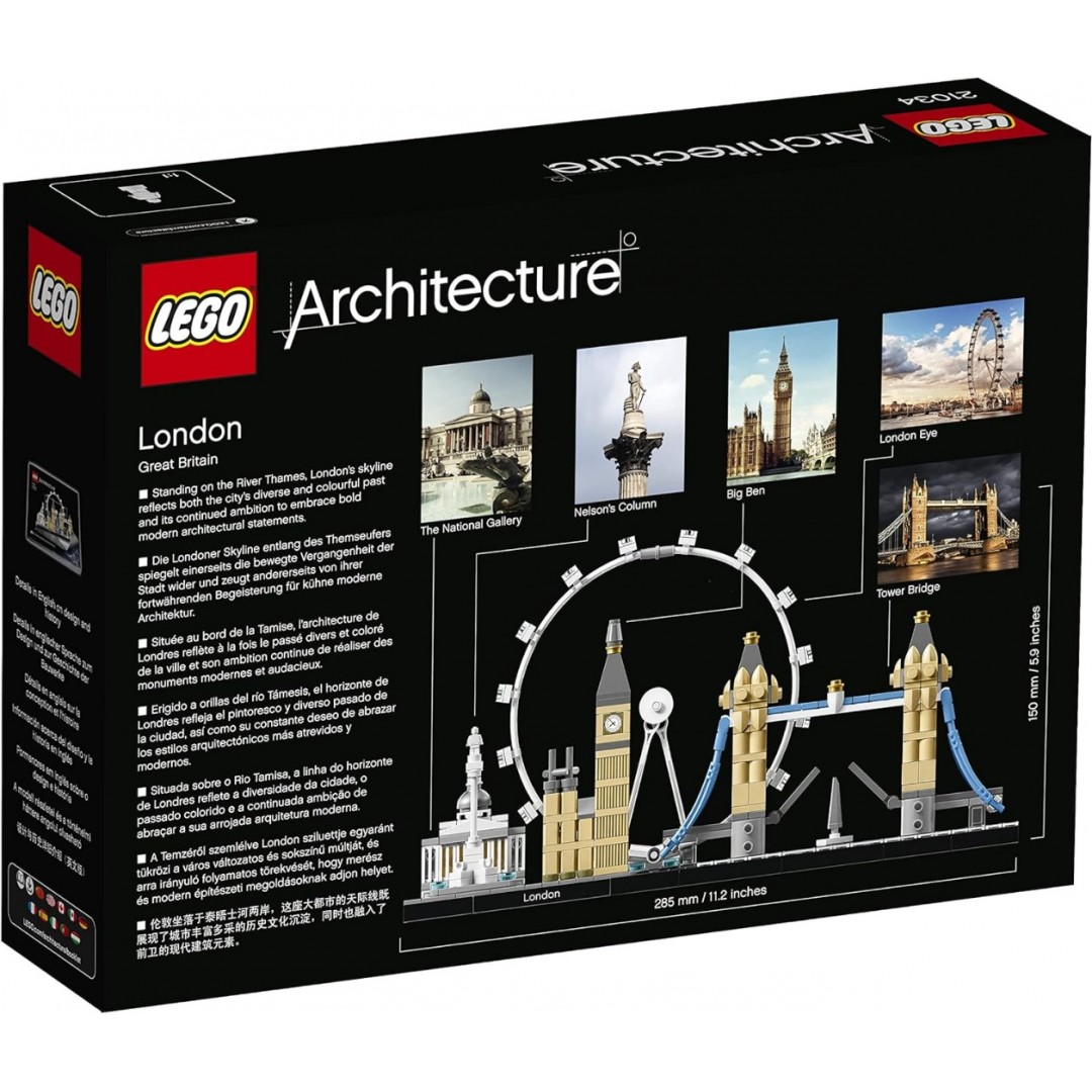 LEGO 21034 Architecture London Skyline-Modellbausatz, Bauset mit London Eye, Big Ben, Tower Bridge, Haus- und Büro-Deko, Geschenkidee für Sammler LEGO 21034 Architecture London Skyline-Modellbausatz, Bauset mit London Eye, Big Ben, Tower Bridge, Haus- und Büro-Deko, Geschenkidee für Sammler