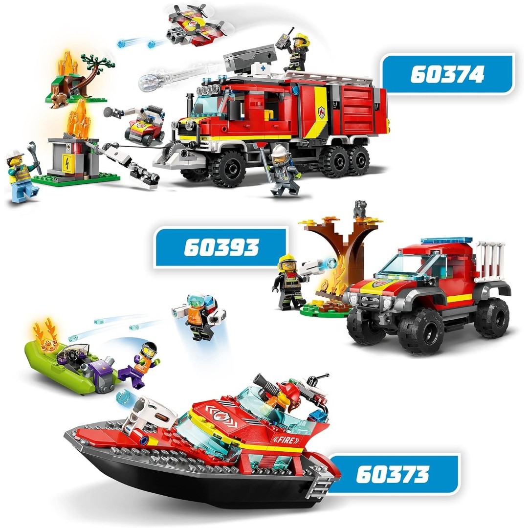 LEGO 60373 City Feuerwehrboot, Spielzeug, das im Wasser schwimmt, mit Rennboot, 3 Minifiguren und Jetpack, Feuerwehr-Boot-Spielzeug Geschenkidee für Jungen und Mädchen ab 5 Jahren LEGO 60373 City Feuerwehrboot, Spielzeug, das im Wasser schwimmt, mit Rennboot, 3 Minifiguren und Jetpack, Feuerwehr-Boot-Spielzeug Geschenkidee für Jungen und Mädchen ab 5 Jahren