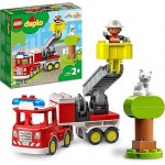 LEGO 10969 DUPLO Town Feuerwehrauto Spielzeug, Lernspielzeug für Kleinkinder ab 2 Jahren, Set mit Blaulicht und Martinshorn, Feuerwehrmann und Katze, für Mädchen und Jungen LEGO 10969 DUPLO Town Feuerwehrauto Spielzeug, Lernspielzeug für Kleinkinder ab 2 Jahren, Set mit Blaulicht und Martinshorn, Feuerwehrmann und Katze, für Mädchen und Jungen