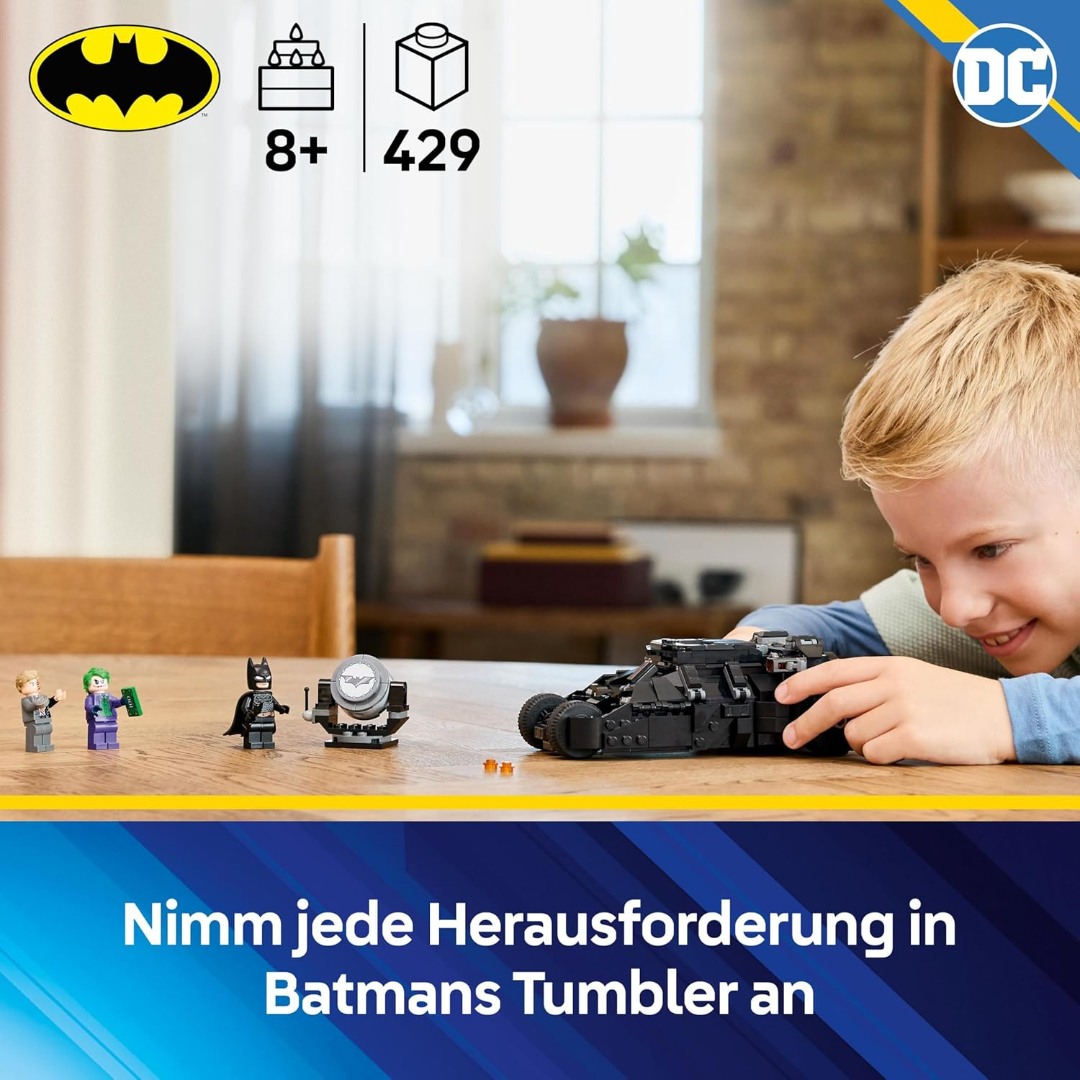 LEGO DC Batman: Batman Tumbler vs. Two-Face & The Joker - Superhero Toy with Batmobile Car - Playset with Mini Figures - Gift for Boys and Girls from 8 Years 76303