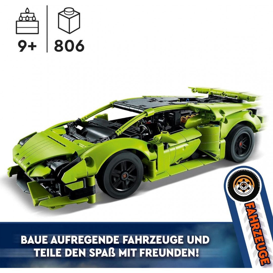 LEGO 42161 Technic Lamborghini Huracán Tecnica Spielzeugauto-Modellbausatz, Rennwagen-Bauset für Kinder, Jungen, Mädchen und Motorsport-Fans, Auto-Geschenk zum Sammeln