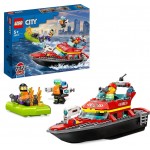 LEGO 60373 City Feuerwehrboot, Spielzeug, das im Wasser schwimmt, mit Rennboot, 3 Minifiguren und Jetpack, Feuerwehr-Boot-Spielzeug Geschenkidee für Jungen und Mädchen ab 5 Jahren LEGO 60373 City Feuerwehrboot, Spielzeug, das im Wasser schwimmt, mit Rennboot, 3 Minifiguren und Jetpack, Feuerwehr-Boot-Spielzeug Geschenkidee für Jungen und Mädchen ab 5 Jahren