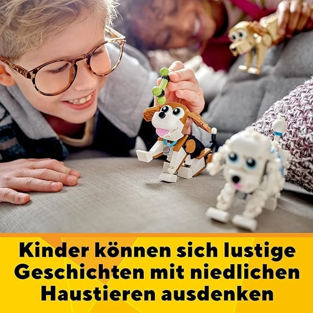 LEGO 31137 Creator 3in1 Niedliche Hunde Set mit Dackel-, Mops-, Pudel-Tierfiguren und mehr, Spielzeug für Kinder ab 7 Jahren, Geschenk für Hundeliebhaber LEGO 31137 Creator 3in1 Niedliche Hunde Set mit Dackel-, Mops-, Pudel-Tierfiguren und mehr, Spielzeug für Kinder ab 7 Jahren, Geschenk für Hundeliebhaber