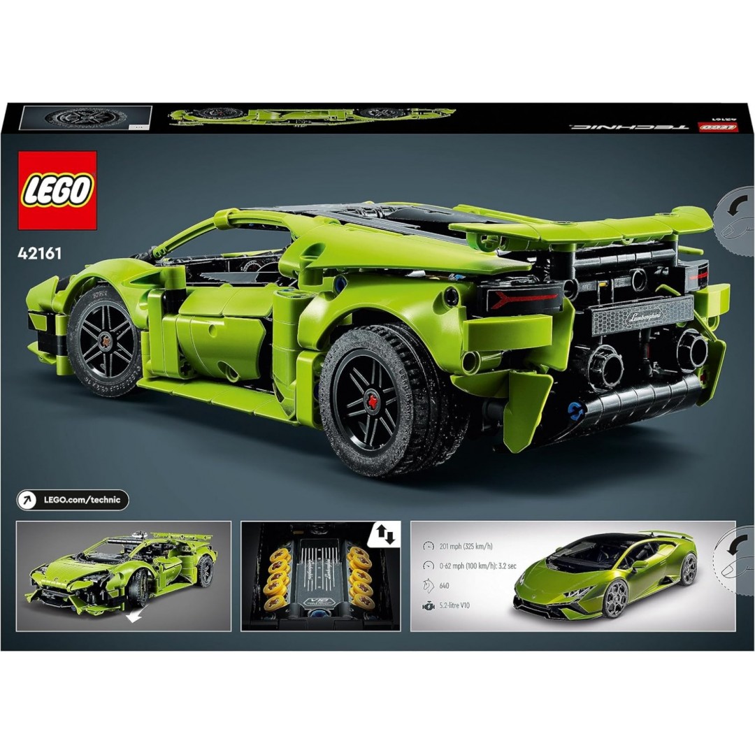 LEGO 42161 Technic Lamborghini Huracán Tecnica Spielzeugauto-Modellbausatz, Rennwagen-Bauset für Kinder, Jungen, Mädchen und Motorsport-Fans, Auto-Geschenk zum Sammeln