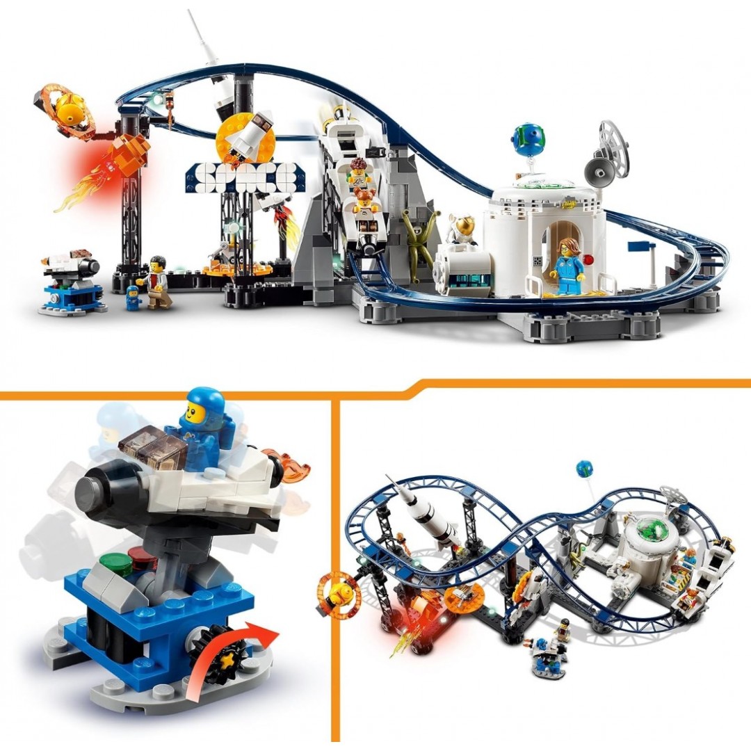 LEGO 31142 Creator 3-in-1 Weltraum-Achterbahn, Bausatz Einer Spielzeug-Kirmes mit funktionierenden Wägen, umbaubar in frei fallenden Fallturm oder Karussell mit Raketen und leuchtenden Steinen LEGO 31142 Creator 3-in-1 Weltraum-Achterbahn, Bausatz Einer Spielzeug-Kirmes mit funktionierenden Wägen, umbaubar in frei fallenden Fallturm oder Karussell mit Raketen und leuchtenden Steinen