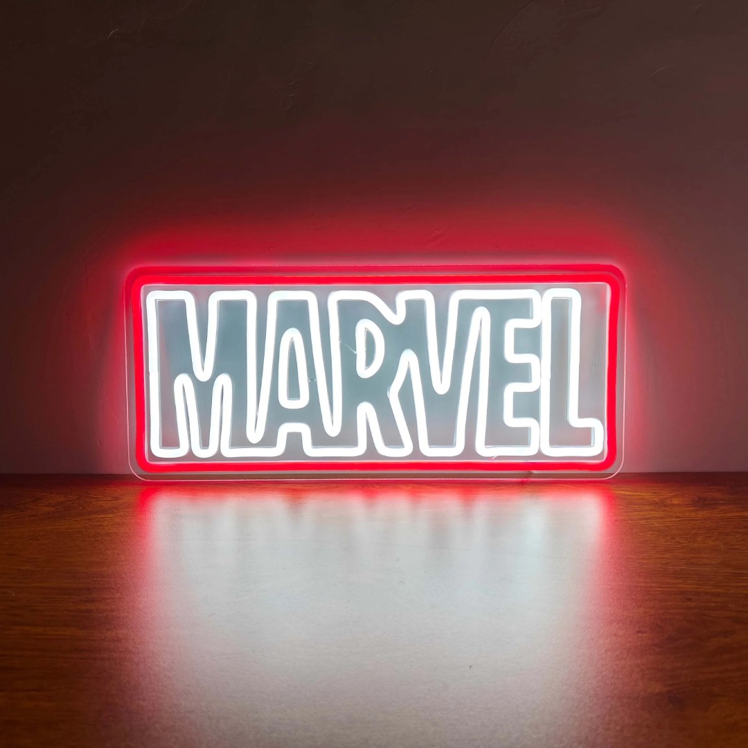 Marvel Neon LED Zeichen dimmbare Kunst Logo Acryl Neonlichter Raum Dekoration für Schlafzimmer Bar Party Club USB angetrieben Wandlampe Geschenk