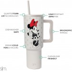 Disney Trinkbecher mit Griff und Strohhalm-Deckel, isolierter, wiederverwendbarer Edelstahl-Reisebecher, Geschenke für Damen, Herren, Ihn, sie, Trek-Kollektion, 1,2 l, Minnie Mouse Love