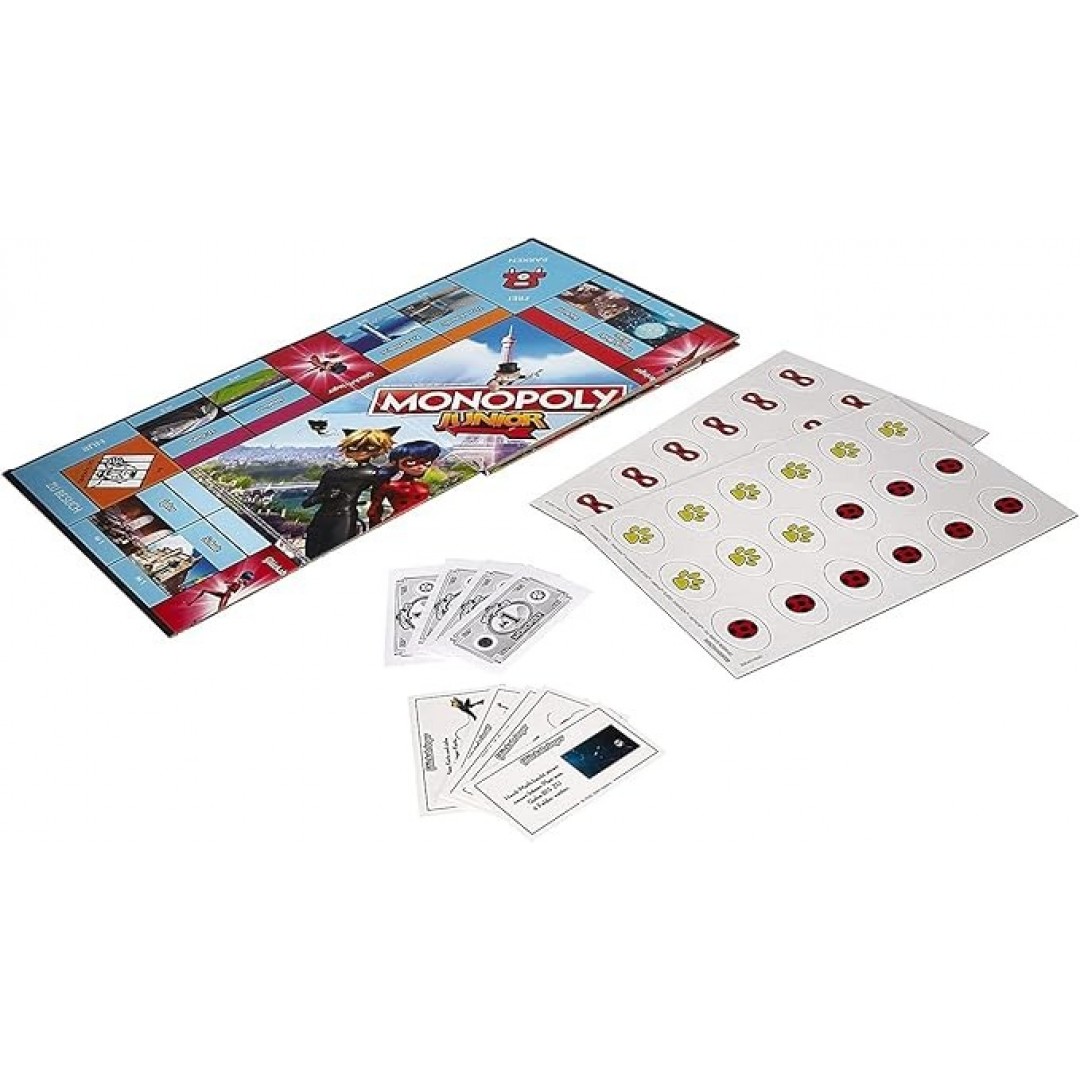 Winning Moves - Monopoly Junior Miraculous With Lady Bug, Cat Noir, The Kwamis From Miraculous And Many More Age 5+ German