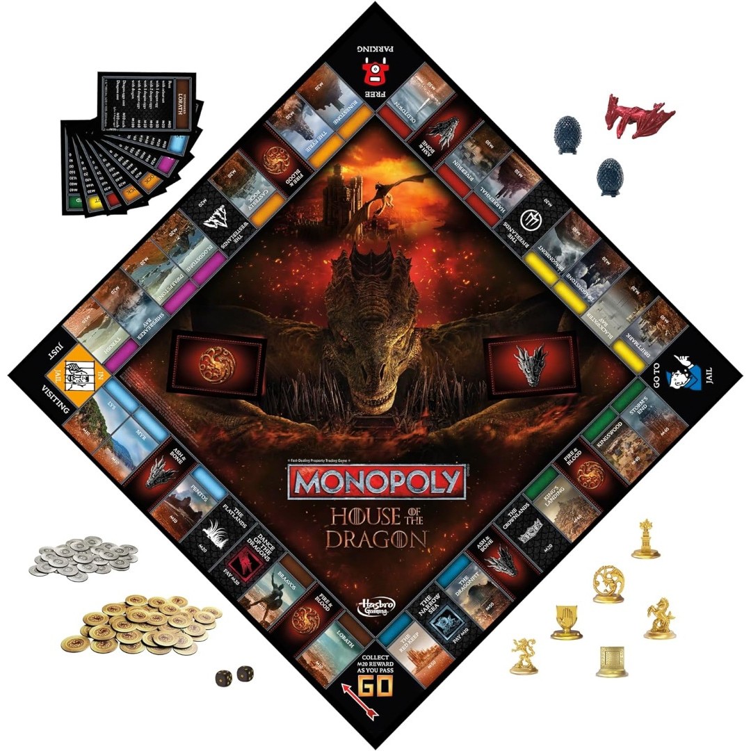 Monopoly House of the Dragon Edition Brettspiel, basierend auf der Hit-TV-Serie, ab 17 Jahren, für 2 bis 6 Spieler, Strategiespiele