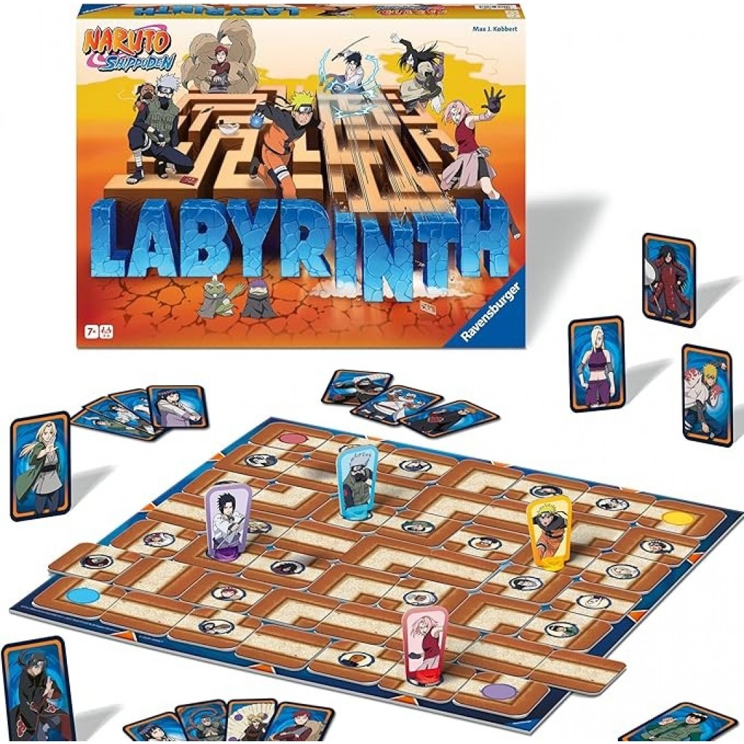 Ravensburger 27557 - Naruto Shippuden Labyrinth - Der Familienspiel-Klassiker für 2-4 Spieler ab 7 Jahren im Look der Animeserie