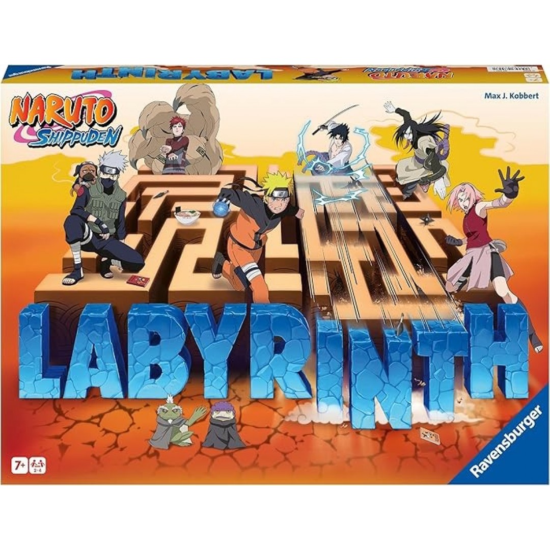 Ravensburger 27557 - Naruto Shippuden Labyrinth - Der Familienspiel-Klassiker für 2-4 Spieler ab 7 Jahren im Look der Animeserie