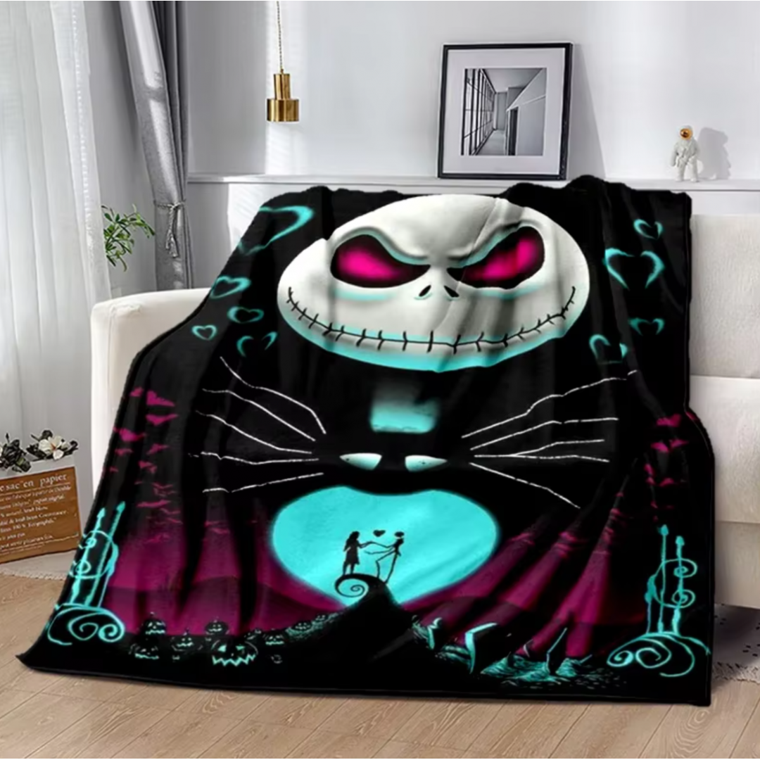 Style the nightmare before Christmas jack cartoon soft flannel blanket, throw blanket for picnic beds sofa home bedroom kids