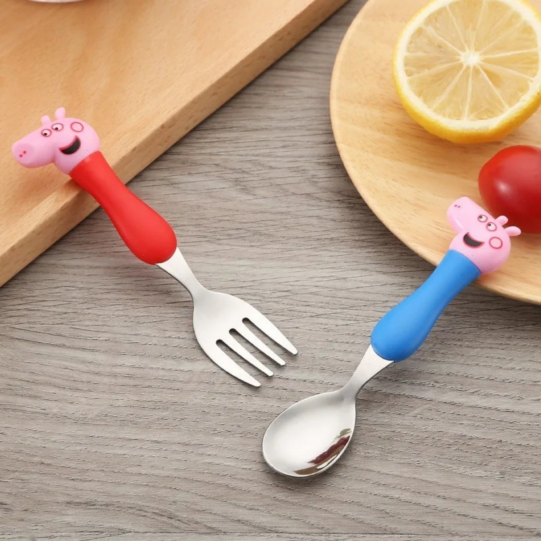 Peppa Pig tableware fork spoon George Pig Papa Mama Party