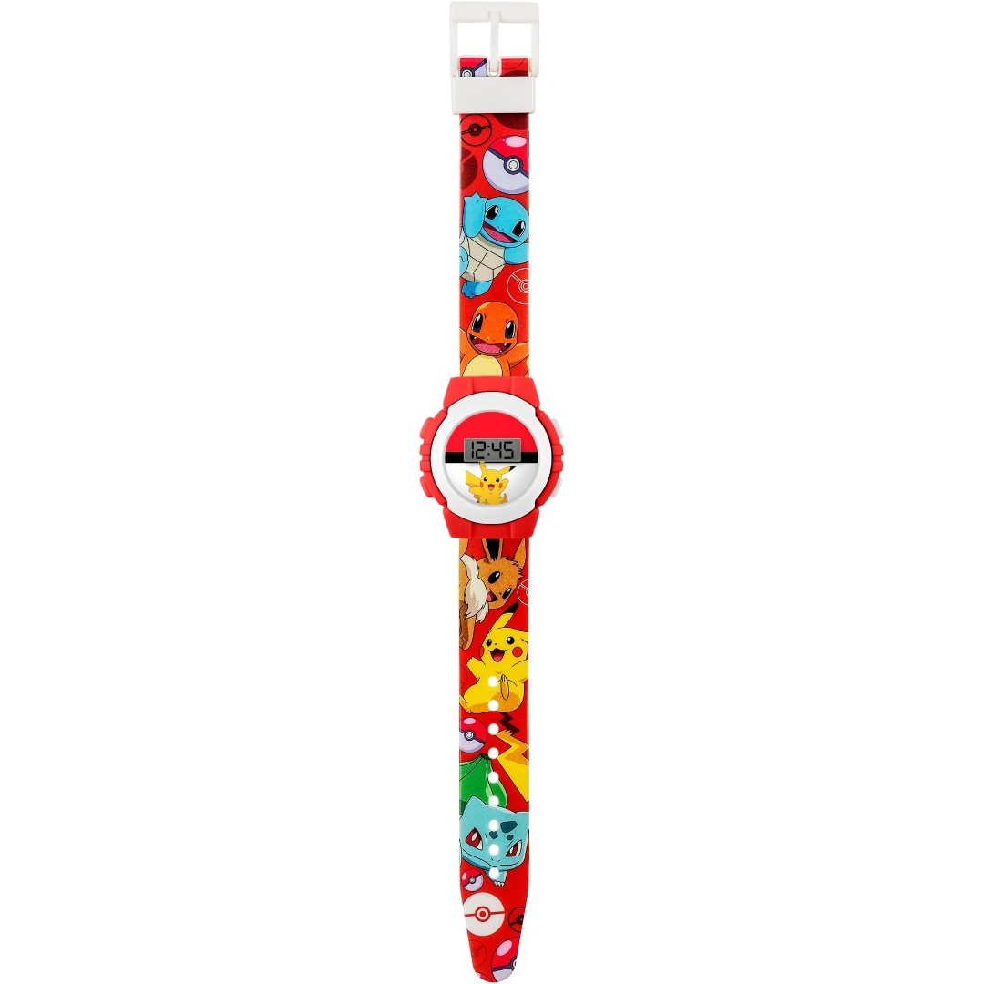 Digital Pokémon wristwatch for children POK4374, Pokémon motif, red, multicolored, Modern