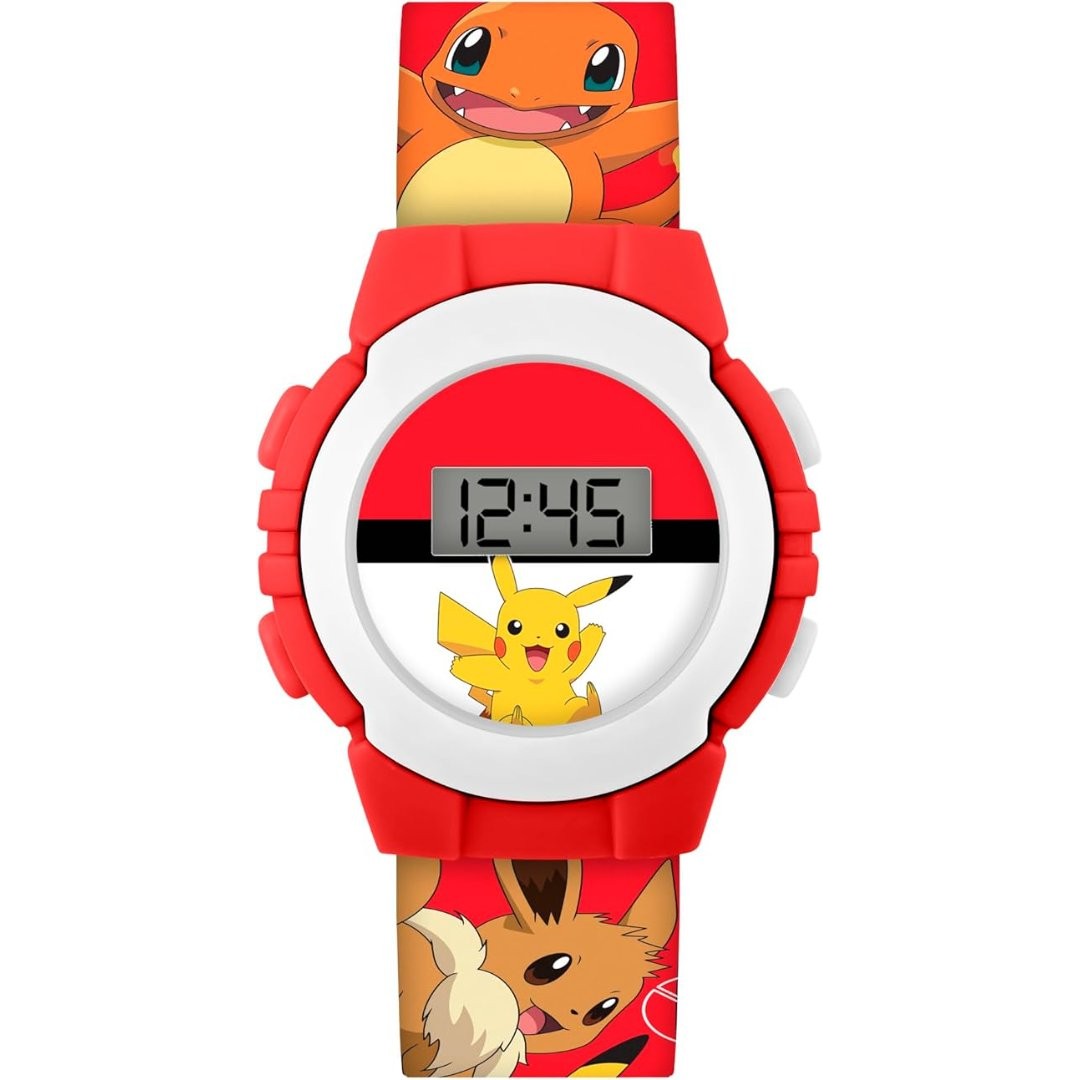 Digital Pokémon wristwatch for children POK4374, Pokémon motif, red, multicolored, Modern